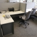 Teknion Grey System Furniture Cubicle Workstation, White Surface